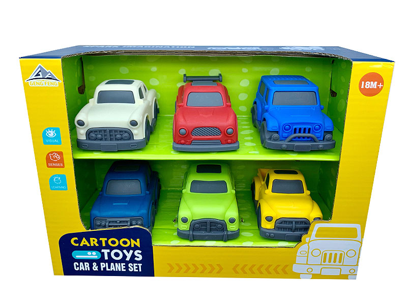 Free Wheel Cartoon Car(6in1) toys