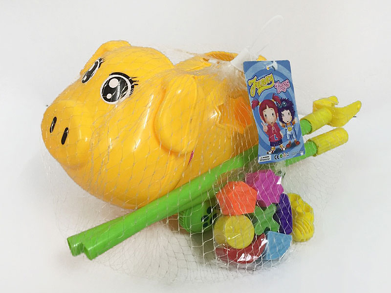 Free Wheel Pig with Blocks toys