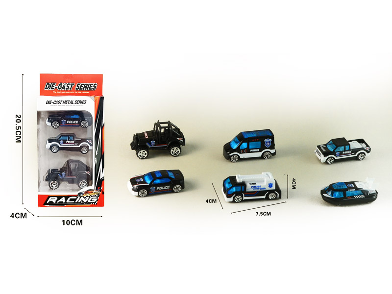 1:64 Die Cast Police Car Free Wheel(3in1) toys