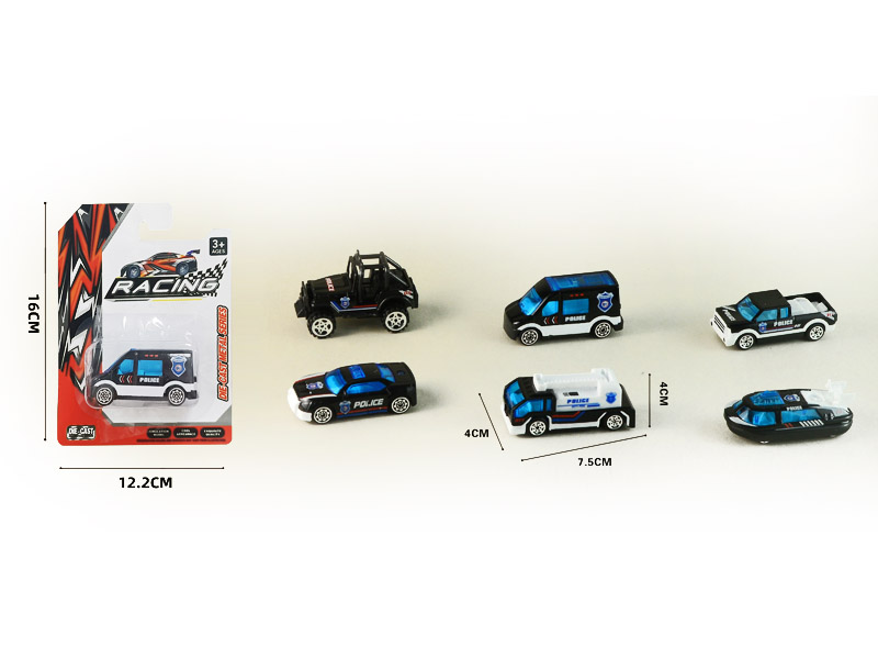 1:64 Die Cast Police Car Free Wheel(6S) toys