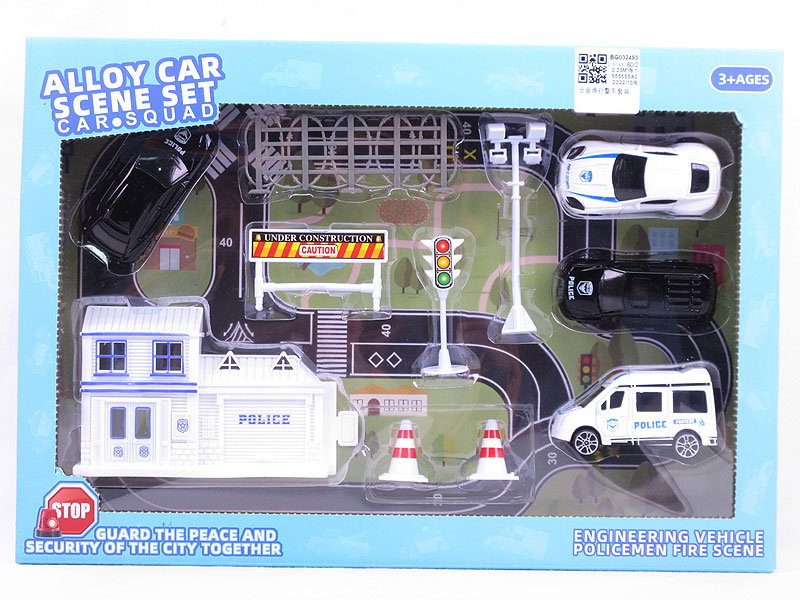 Die Cast Police Car Set Free Wheel toys