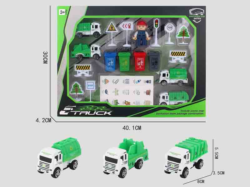 Free Wheel Sanitation Truck Set toys