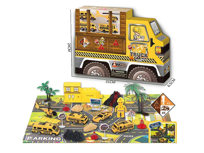 Free Wheel Construction Truck Set toys