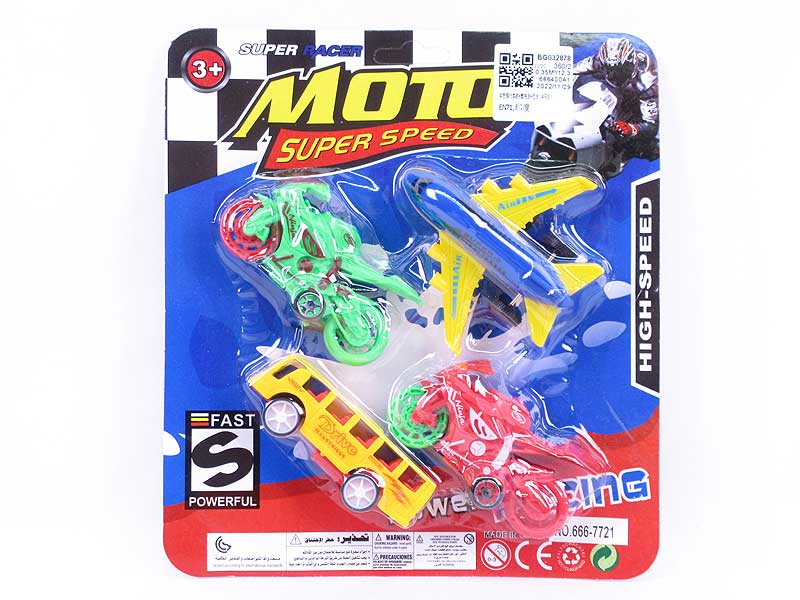 Free Wheel Airplane & Motorcycle & Bus(4in1) toys