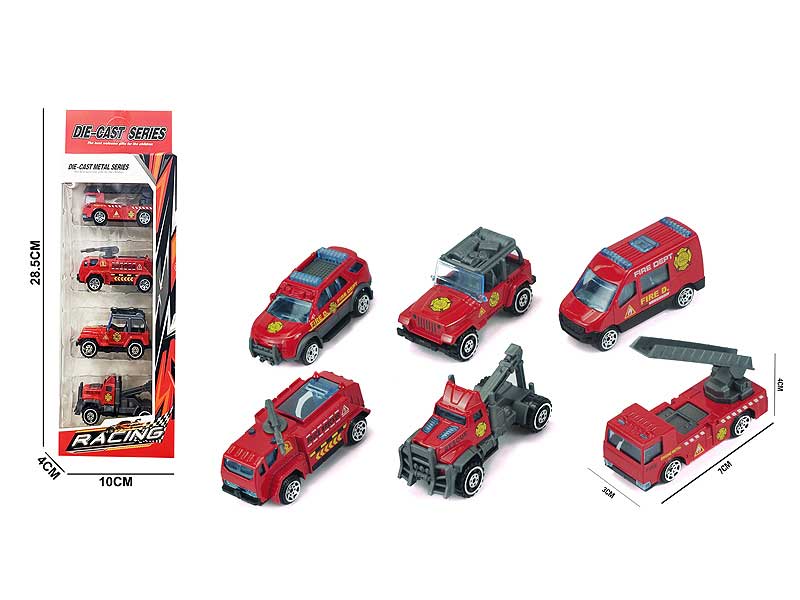 1:64 Die Cast Fire Engine Free Wheel(4in1) toys