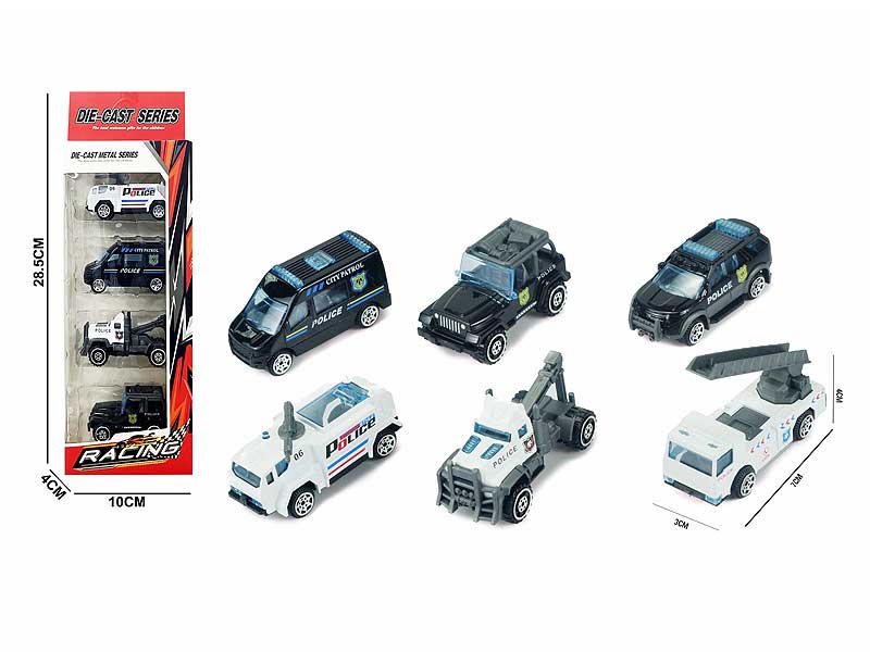 1:64 Die Cast Police Car Free Wheel(4in1) toys