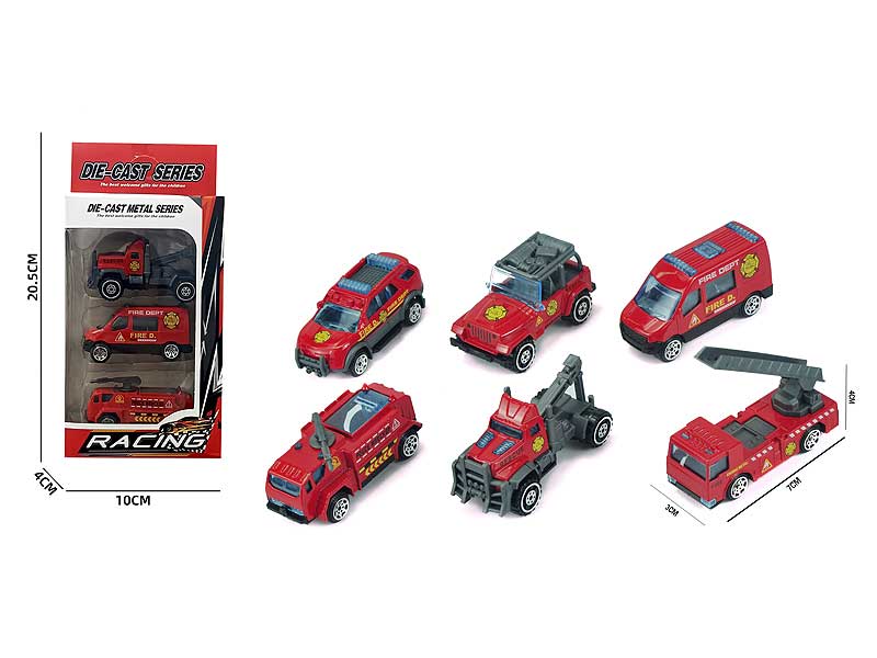 1:64 Die Cast Fire Engine Free Wheel(3in1) toys