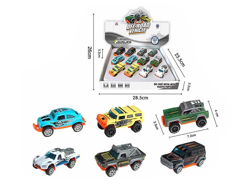 Die Cast Cross-country Car Free Wheel(12in1) toys
