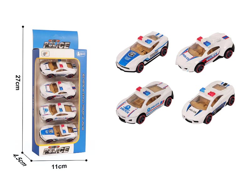 Die Cast Police Car Free Wheel(4in1) toys