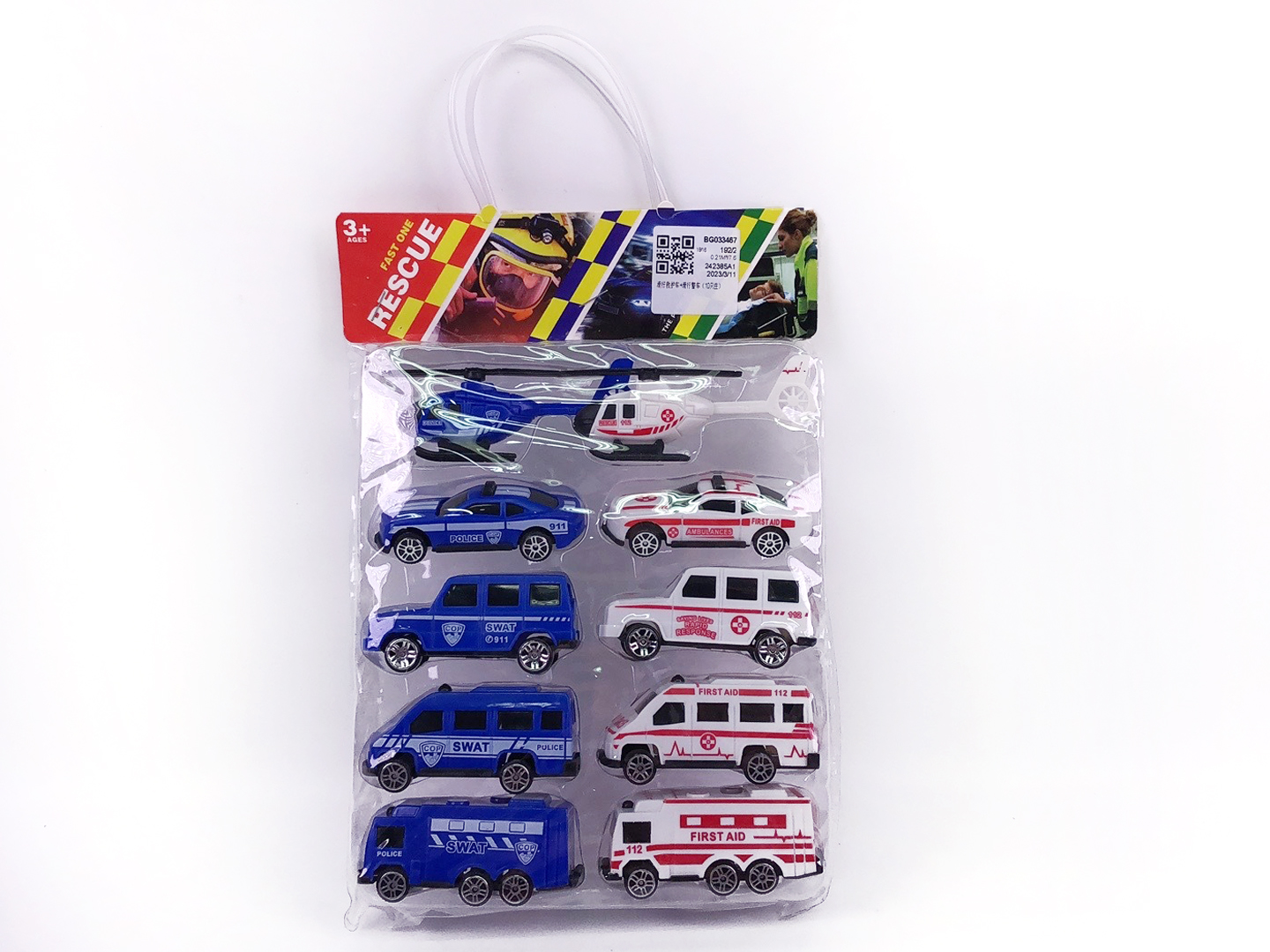 Free Wheel Ambulance & Free Wheel Police Car(10in1) toys