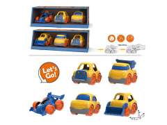 Free Wheel Cartoon Car W/Bell(3in1)