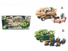 Free Wheel Dinosaur Transport Vehicle Set(2C)