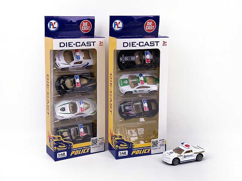 1:48 Die Cast Police Car Free Wheel(2in1) toys