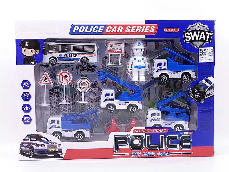 Free Wheel Police Car Set(4in1) toys