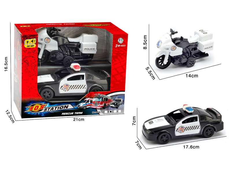 Free Wheel Police Car & Motorcycle toys