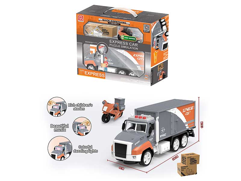 Free Wheel Story Delivery Truck W/L_S toys