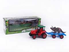 Free Wheel Farmer Truck Tow Dinosaur toys