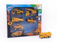 1:64 Die Cast Construction Truck Free Wheel(6in1)