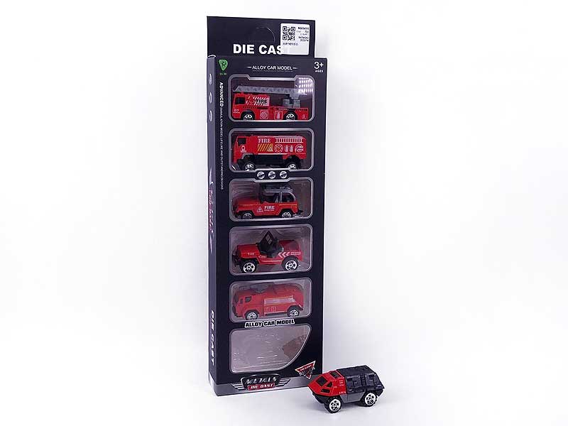 Die Cast Fire Engine Free Wheel(6in1) toys