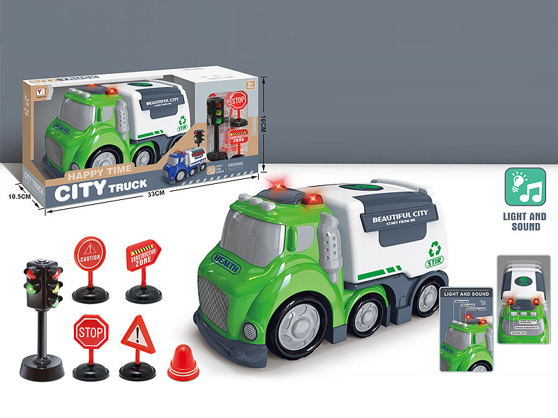 Free Wheel Sanitation Truck Set W/L_S toys