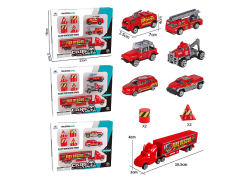 Free Wheel Metal Fire Engine Set (3S) toys