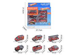 Die Cast Fire Engine Free Wheel(6in1) toys