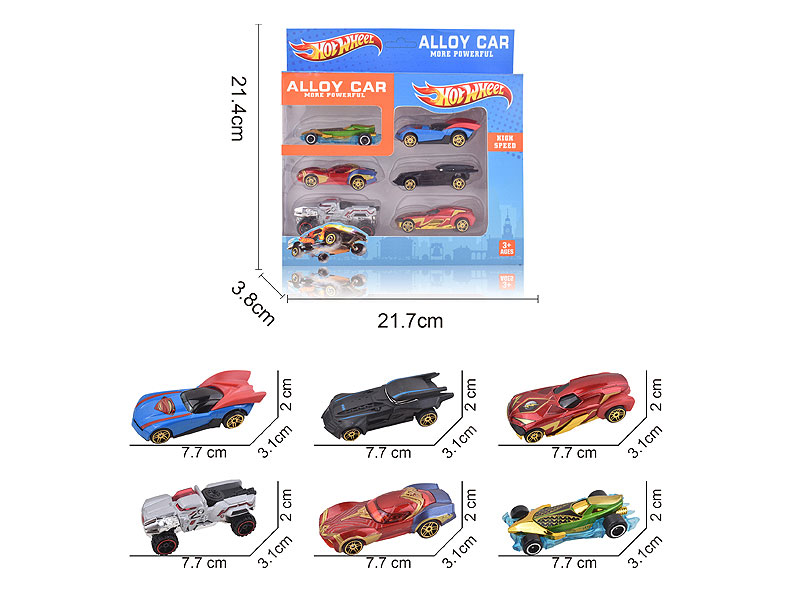 Die Cast Car Free Wheel(6in1) toys