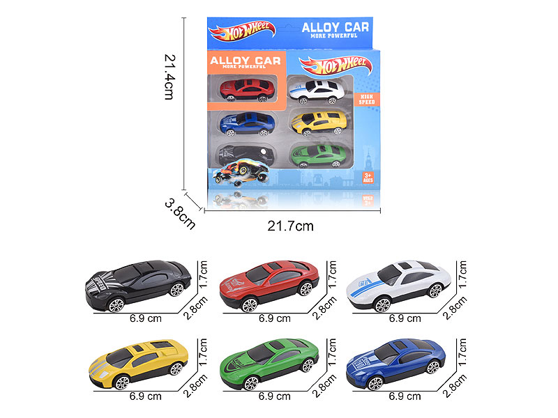 Die Cast Car Free Wheel(6in1) toys