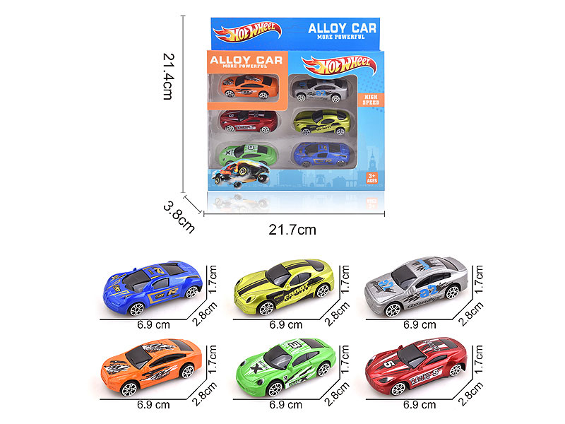 Die Cast Car Free Wheel(6in1) toys