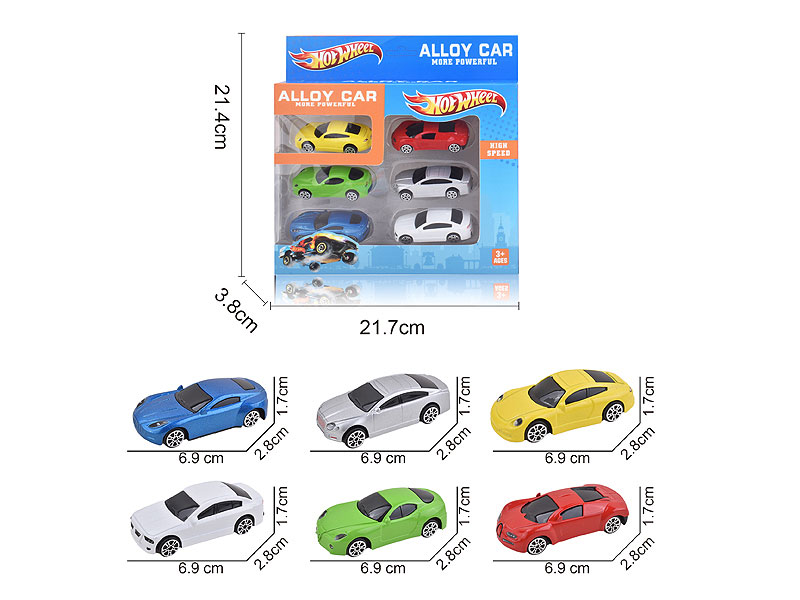 Die Cast Car Free Wheel(6in1) toys