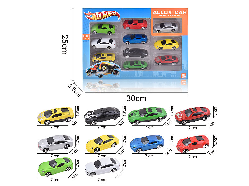 Die Cast Car Free Wheel(10in1) toys