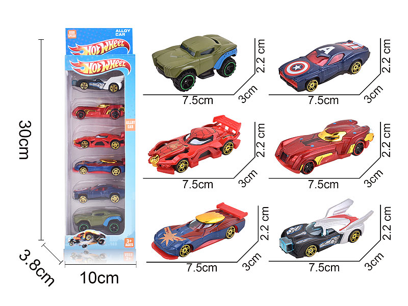 Die Cast Car Free Wheel(6in1) toys