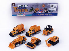 Die Cast Construction Truck Free Wheel(6in1) toys