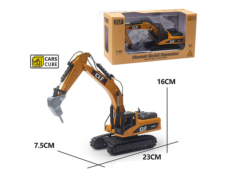 Die Cast excavator Free Wheel W/L toys