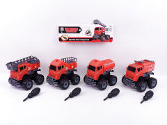 Free Wheel Diy Fire Engine(4S) toys