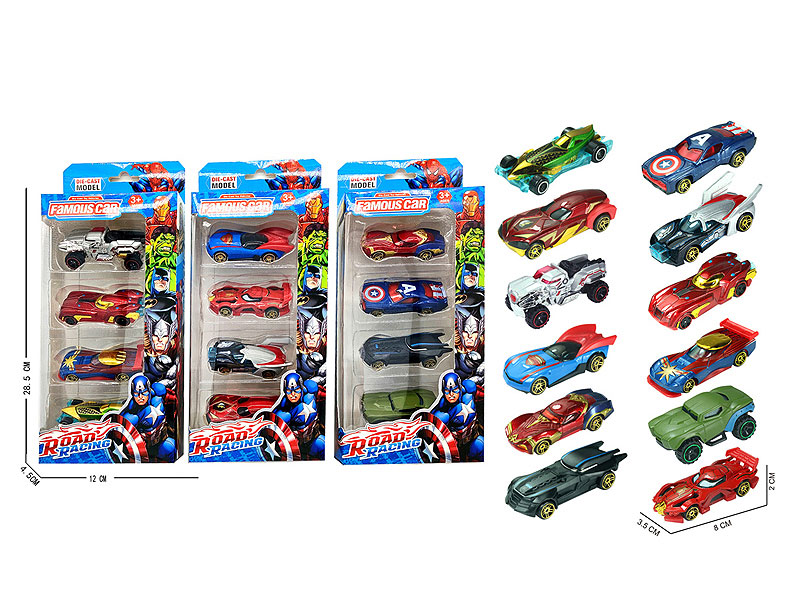 8CM Die Cast Car Free Wheel(4in1) toys