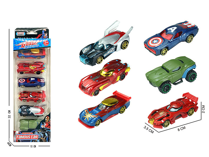 8CM Die Cast Car Free Wheel(6in1) toys