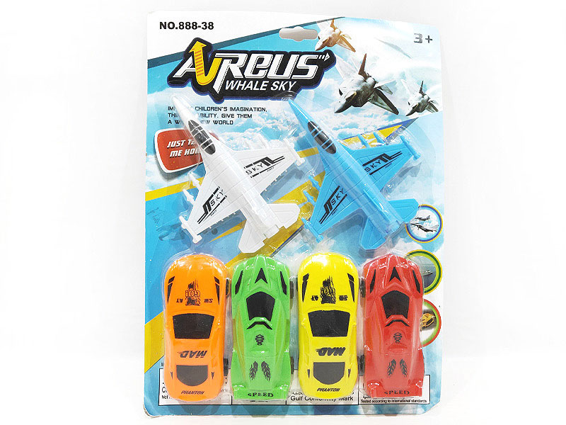 Free Wheel Car & Airplane(6in1) toys