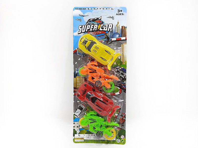 Free Wheel Sports Car & Free Wheel Motorcycle(4in1) toys