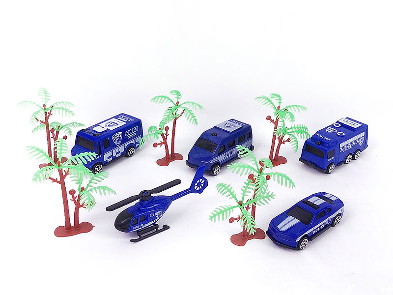 Free Wheel Police Car Set(5S) toys