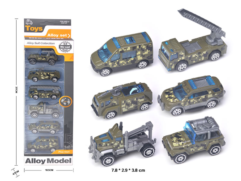 Die Cast Military Car Free Wheel(6in1) toys
