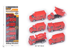 Die Cast Fire Engine Free Wheel(6in1) toys