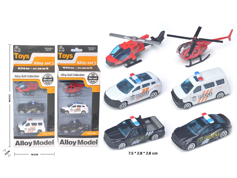 Die Cast Police Car Free Wheel(3in1) toys