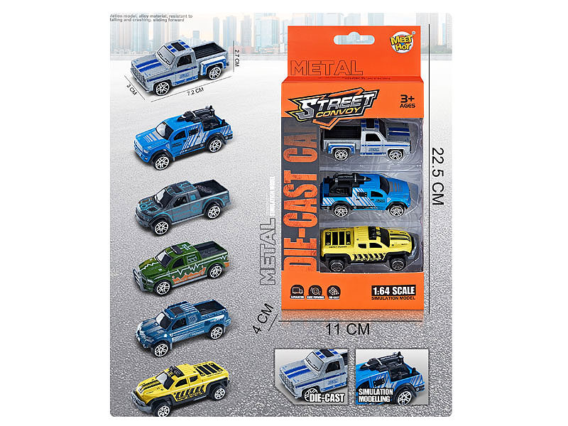 1:64 Die Cast Car Free Wheel(3in1) toys