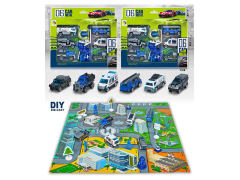 Die Cast Police Car Set Free Wheel(6in1)