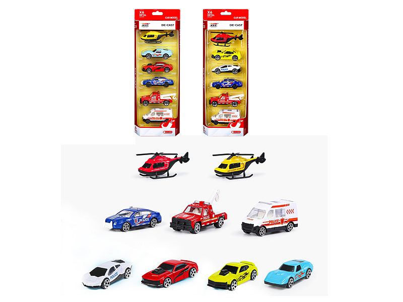 Die Cast Car Free Wheel(6in1) toys