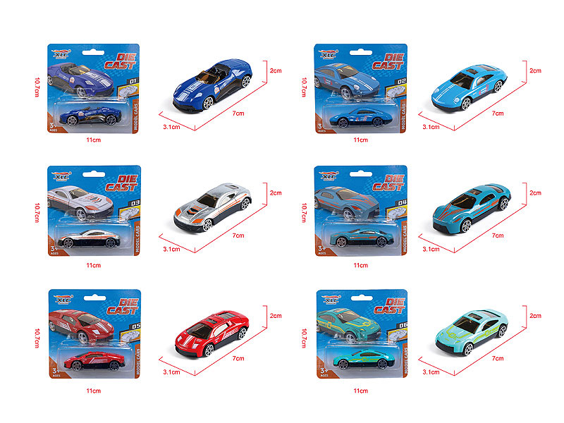 Die Cast Sports Car Free Wheel(6S) toys