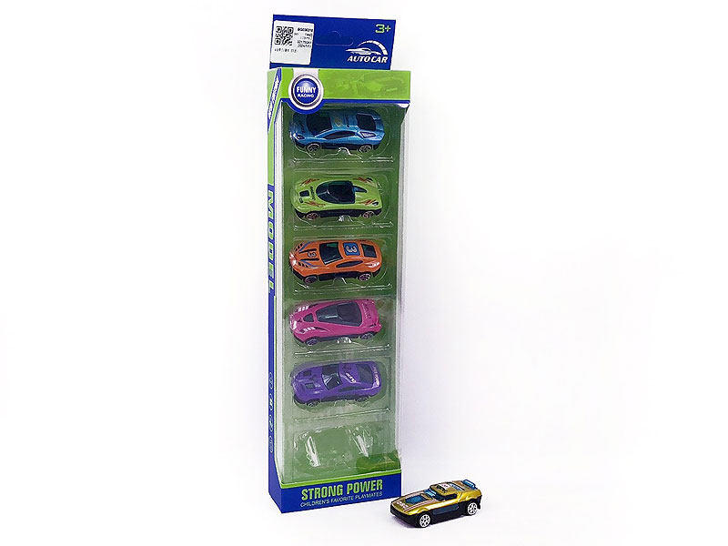 Die Cast Sports Car Free Wheel(6in1) toys