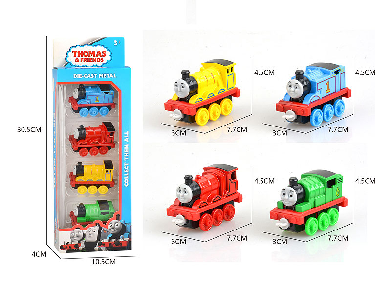 Die Cast Free Wheel Train(4in1) toys