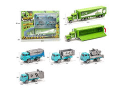 Die Cast Sanitation Truck Set Free Wheel